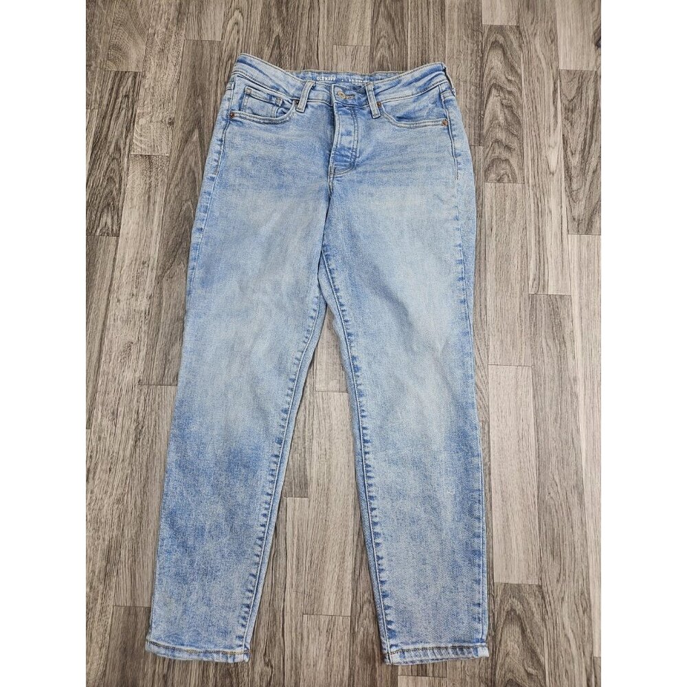 (3/$35) Old Navy Jeans Womens 4 Blue High Rise O.G. Straight Button Fly Denim